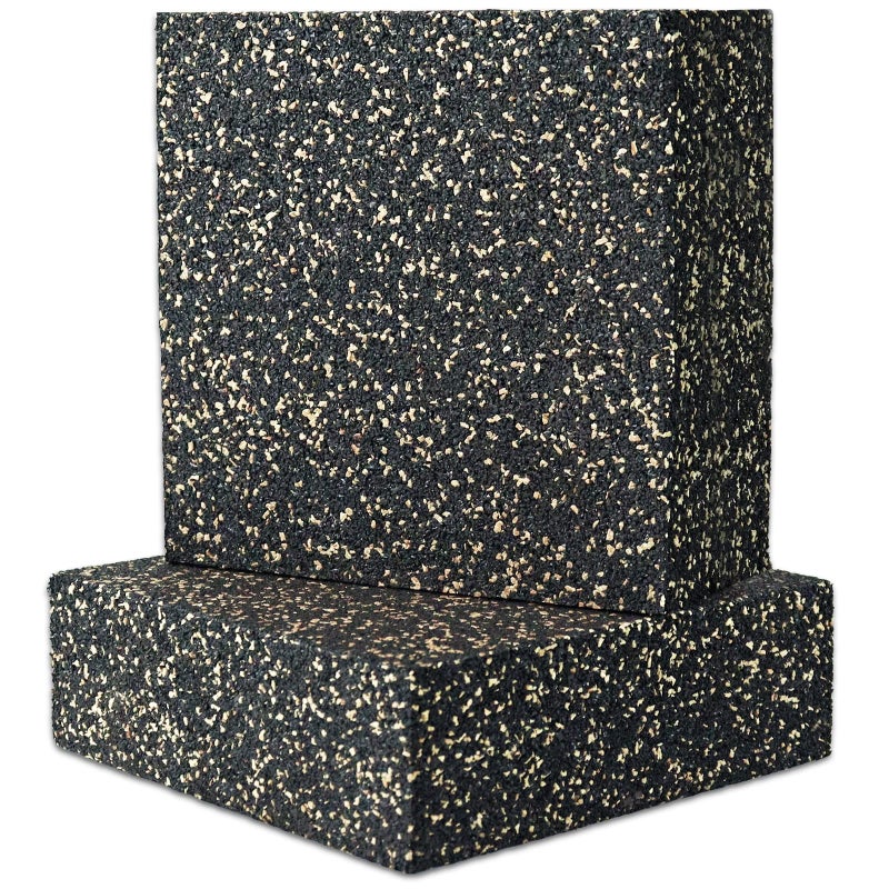 BXI Subwoofer Isolation Pad - 2 Pcs 6 X 6 X 2 Inches Bass Reduction Floorstanding Speakers Mat Riser - Thick Large Rubber Cork Anti Vibration Pads for Heavy Machine Equipment Studio Monitor Stands - Image 1